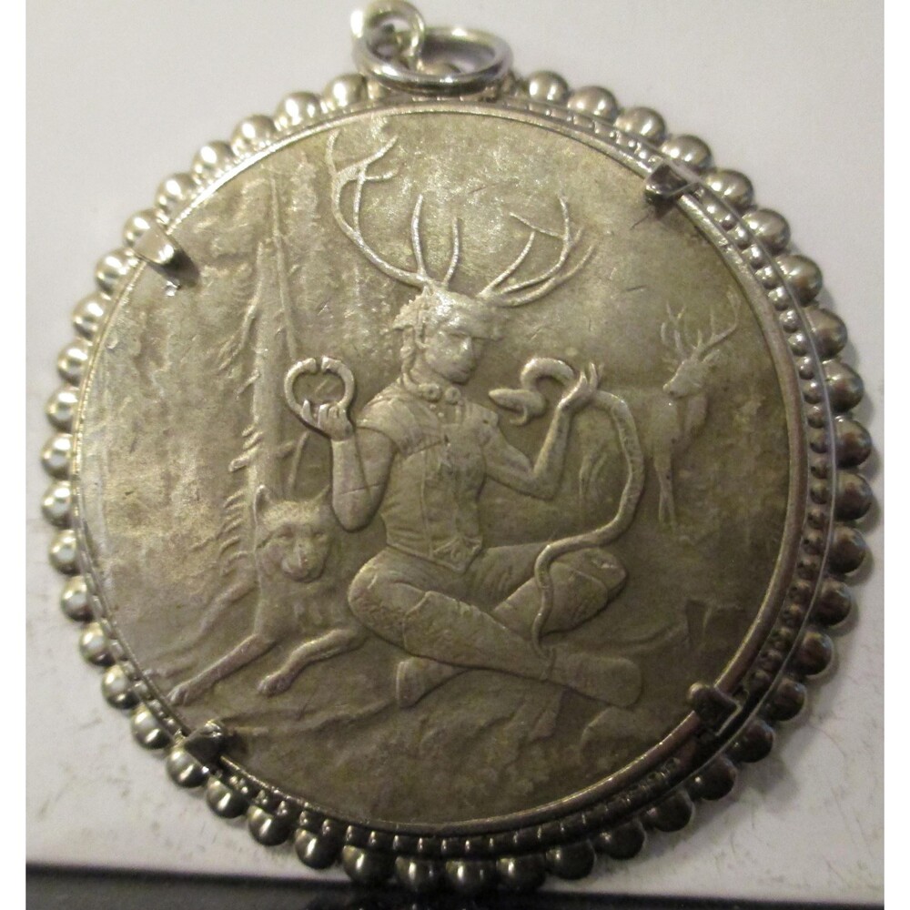 Celtic Lore- Cernunnos  & Morrigan  Coin/Pendant- Can make Two Necklaces in One